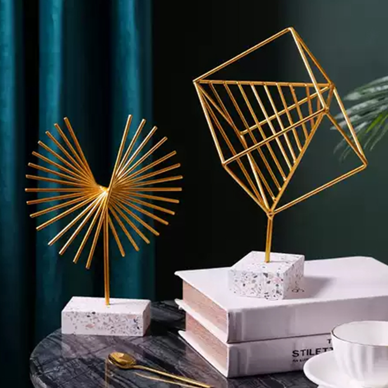 Geometric metal style iron handicraft ornaments