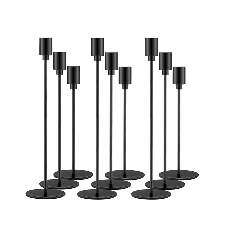 Not easy to shake metal tapered iron candle holder