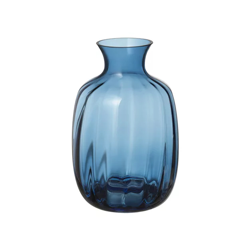 Vertical striped minimalist glass vase