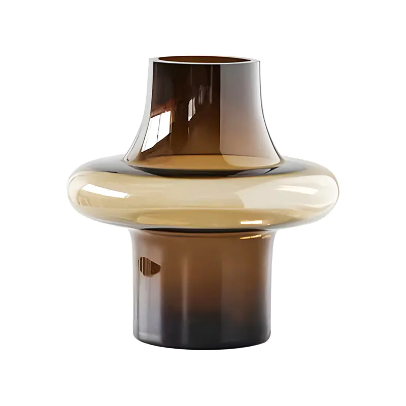 Vintage coffee colored glass vase